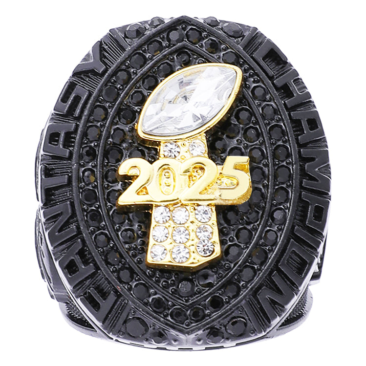 2025 "Black Out" Fantasy Champion Ring – Matte Onyx & Gold Edition