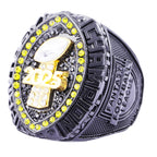 2025 "Black & Gold Rush" Fantasy Champion Ring – Neon Halo & Onyx Edition