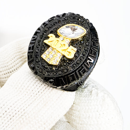 2025 "Black Out" Fantasy Champion Ring – Matte Onyx & Gold Edition