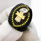 2025 "Black & Gold Rush" Fantasy Champion Ring – Neon Halo & Onyx Edition