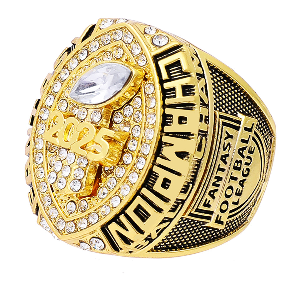 2025 "Hall of Fame" FFL Championship Ring – 18k Gold V-Shield Edition