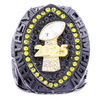 2025 "Black & Gold Rush" Fantasy Champion Ring – Neon Halo & Onyx Edition