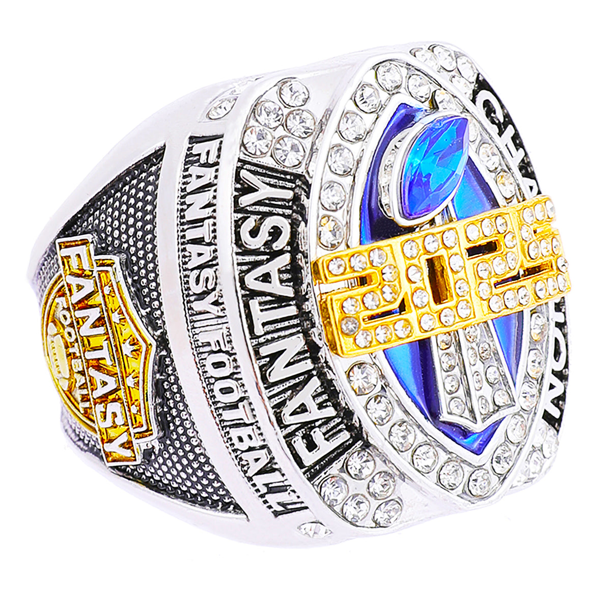 2025 "Royal Victory" Fantasy Football Champion Ring – Blue & Gold Iced Edition