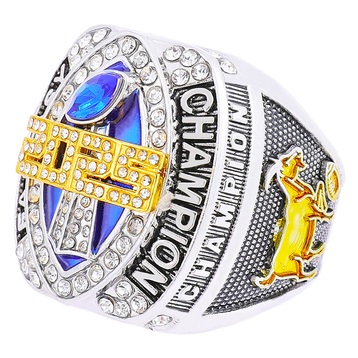 2025 "Royal Victory" Fantasy Football Champion Ring – Blue & Gold Iced Edition