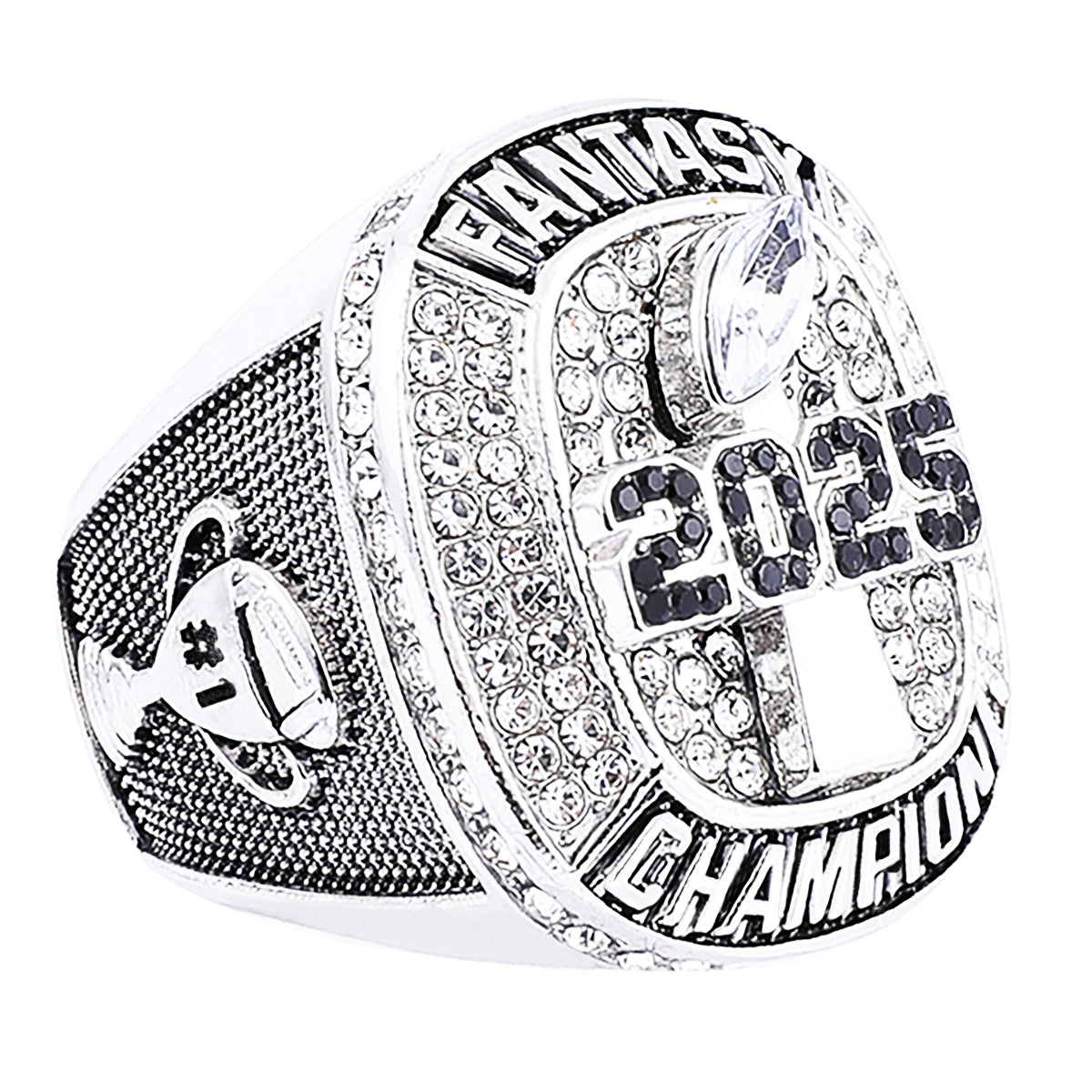 2025 Fantasy Football Champion Ring – Silver "Blackout" Edition