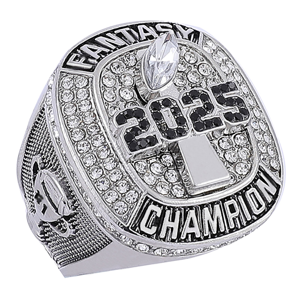 2025 Fantasy Football Champion Ring – Silver "Blackout" Edition
