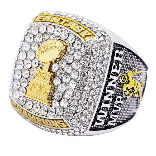 2025 "Glory" FFL Championship Ring – Iced-Out Gold Trophy Edition