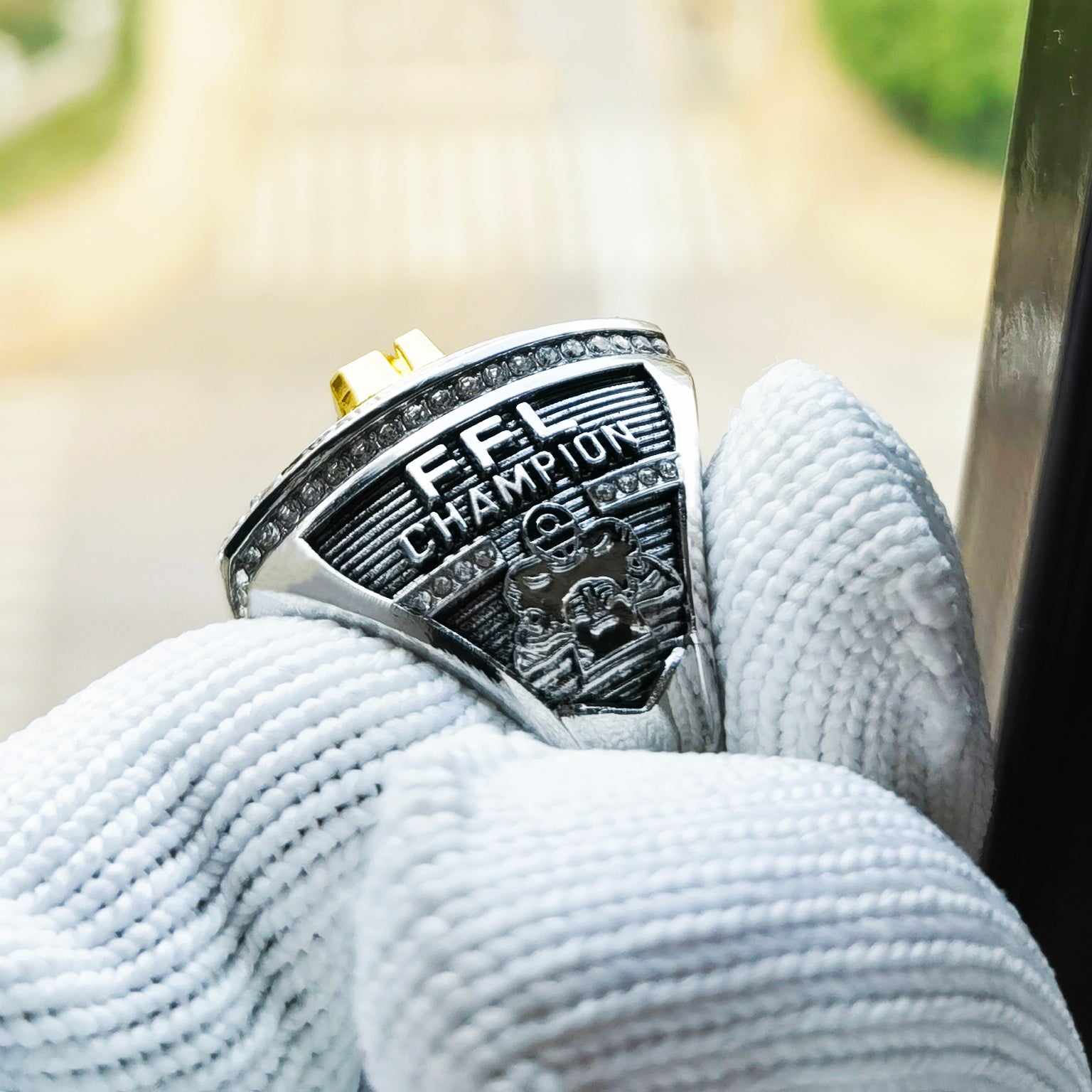 2025 "Red Zone" Fantasy Football Champion Ring – Gold & Ruby Enamel Edition