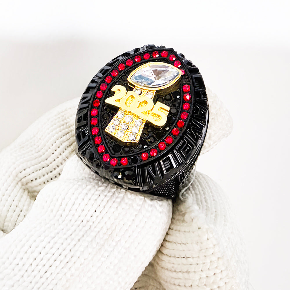 2025 "Black Shadow" Fantasy Champion Ring – Crimson Halo & Gold Edition