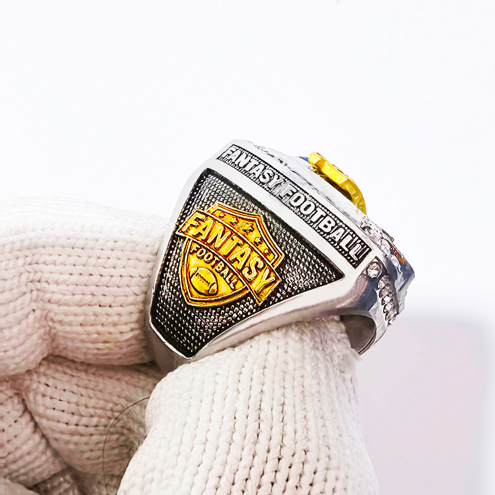2025 "Royal Victory" Fantasy Football Champion Ring – Blue & Gold Iced Edition
